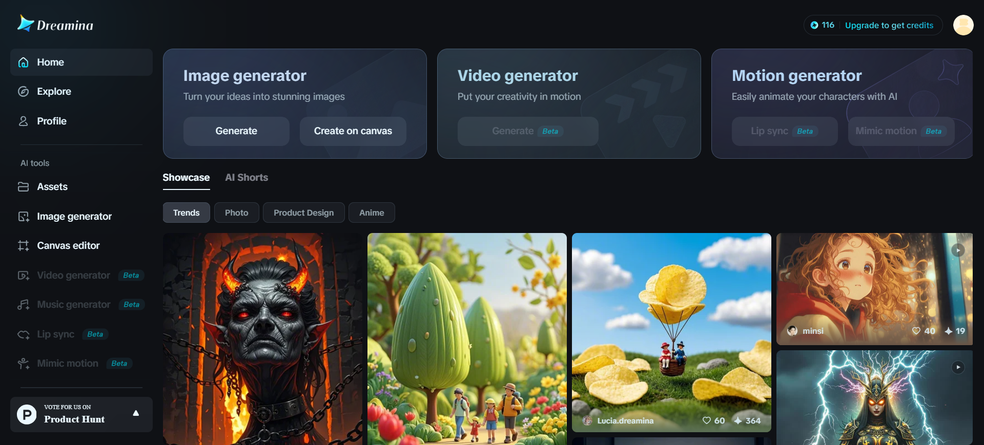 Dreamina Homepage