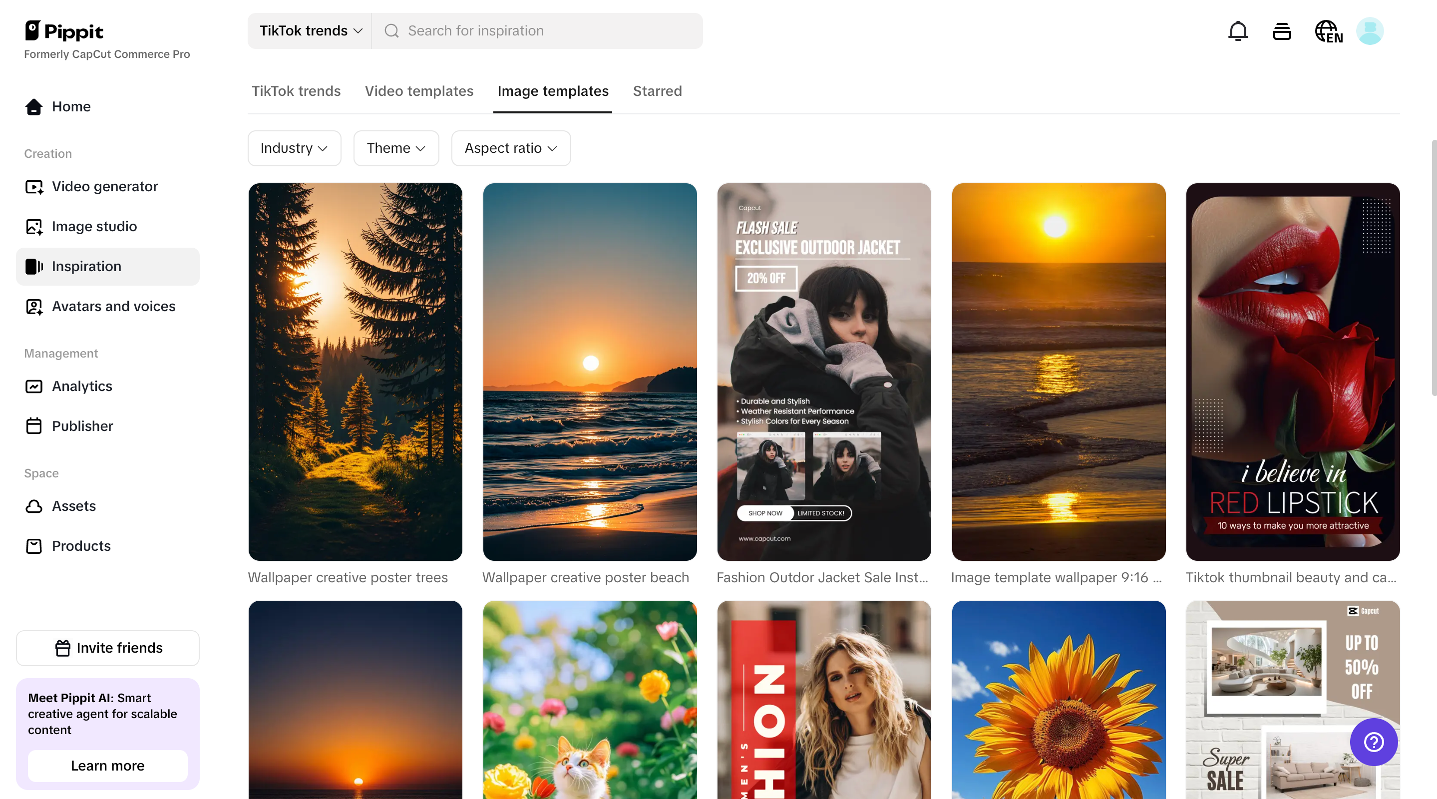 Image templates for inspiration