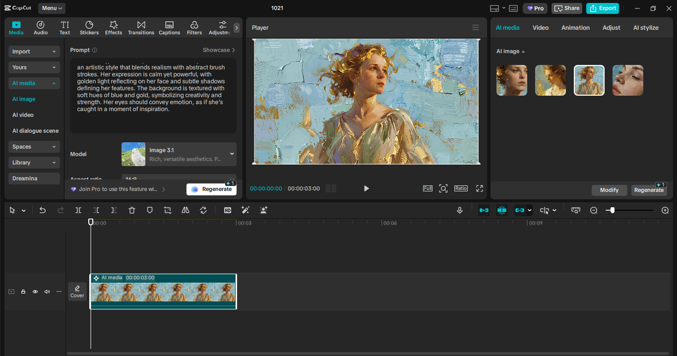 Generate AI Images with the CapCut desktop video editor
