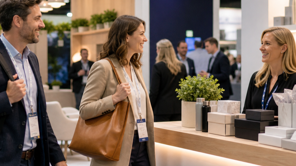 Trade Show Gift Video prompt direction 3 original 16:9 visual