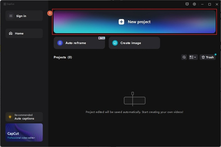Editor de vídeos do CapCut para desktop