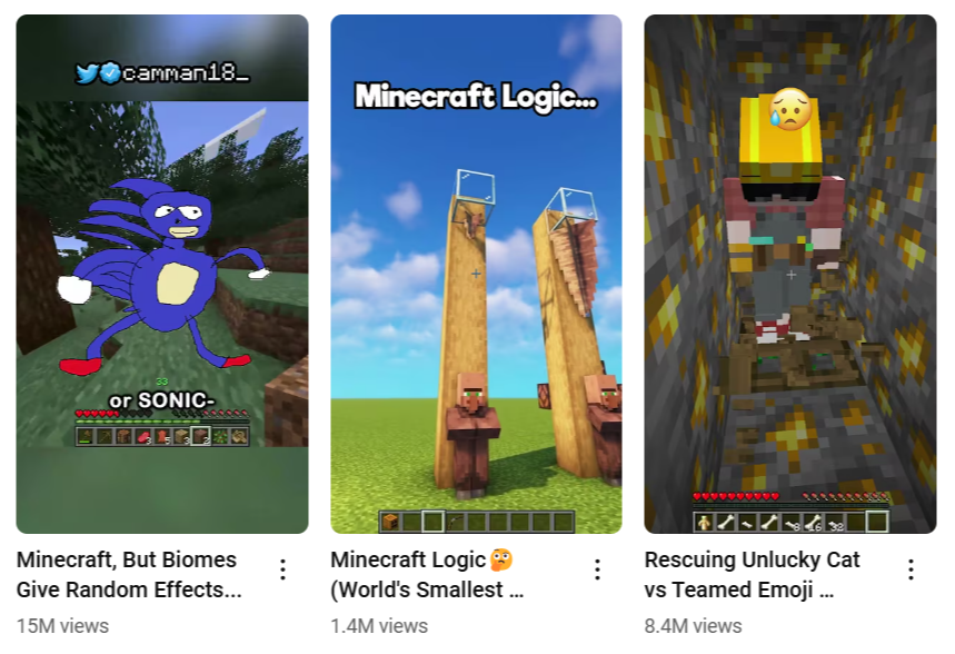 Minecraft Шорты YouTube с высоким качеством визуальных эффектов