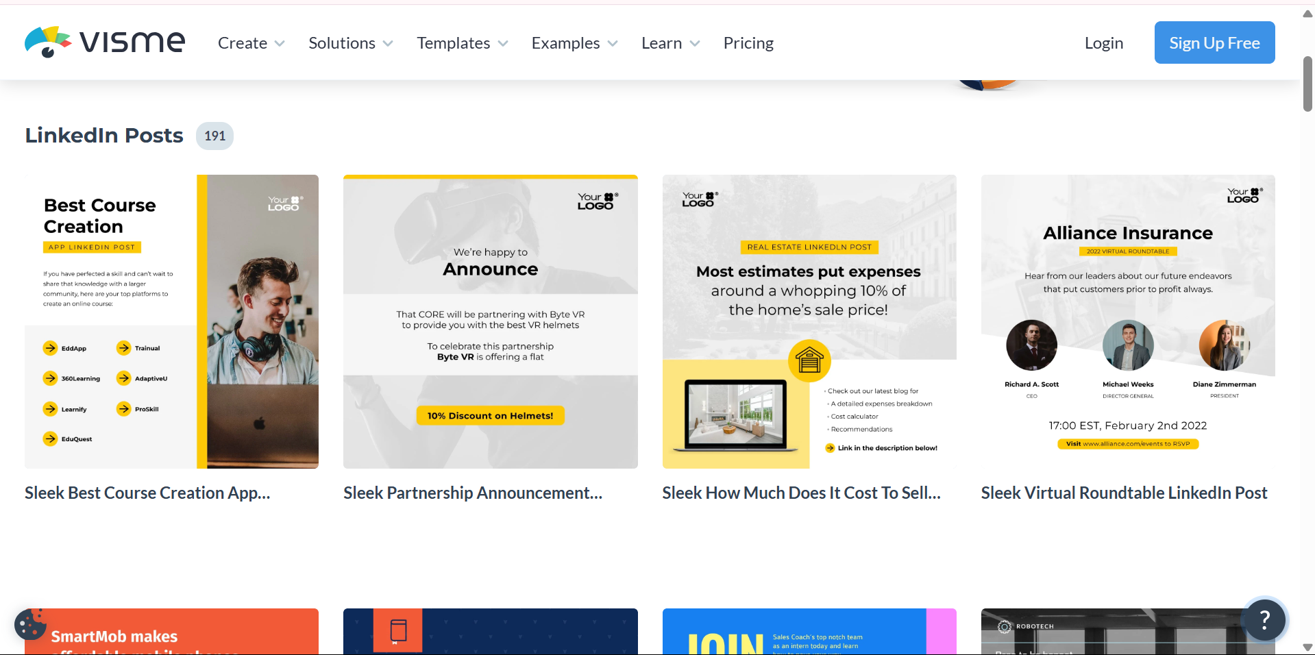 Visme - the popular tool to access LinkedIn's new job post template