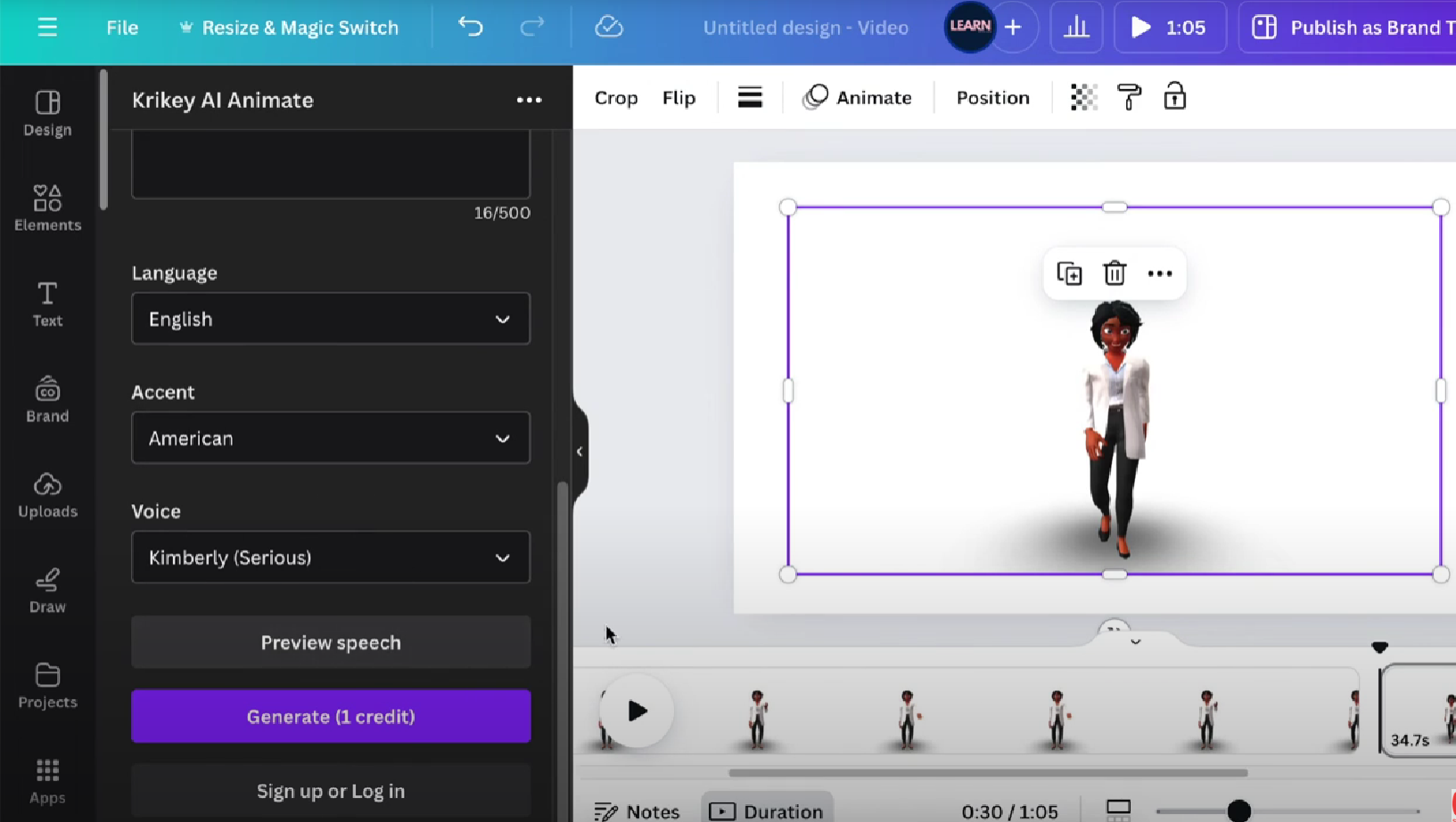Přizpůsobte nastavení avataru a exportujte video