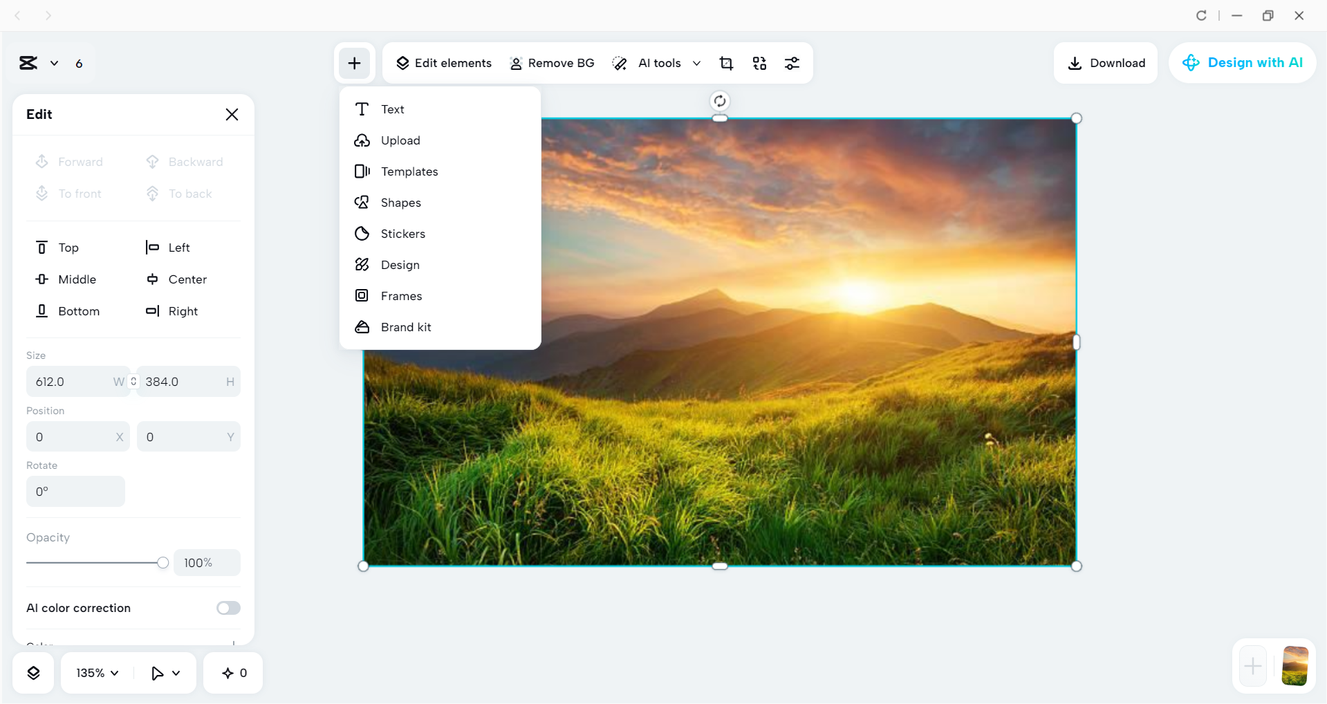 Interface of the CapCut desktop video editor - a professional tool for photo editing