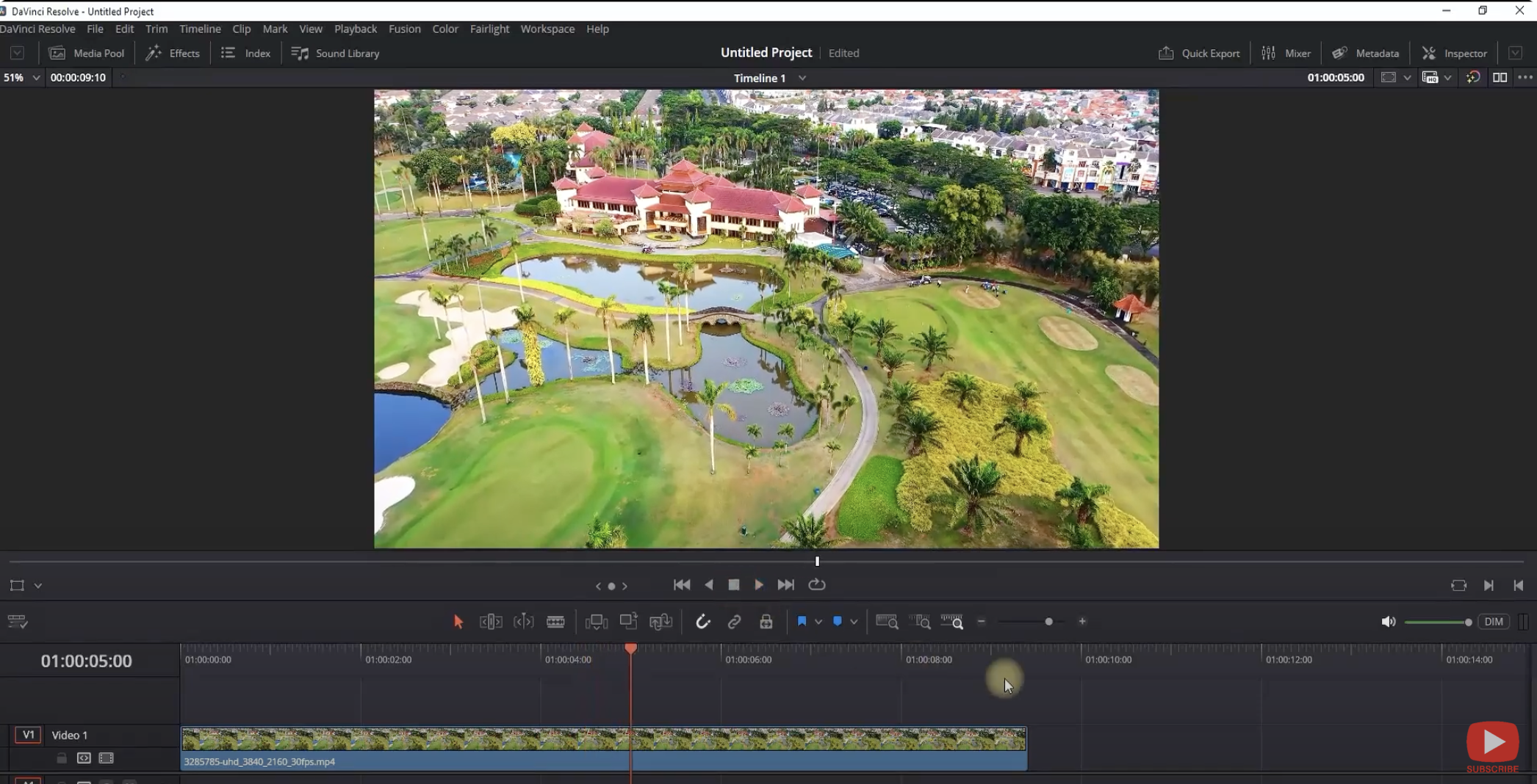 Upload the video to DaVinci resolve interface