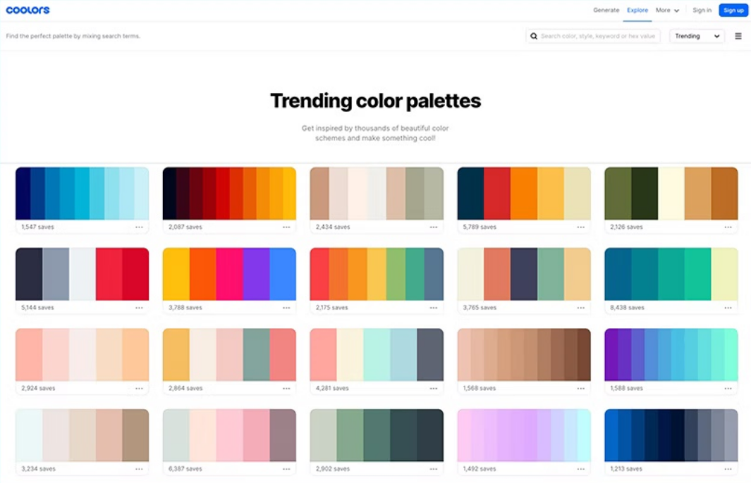 Coolors image palette generator