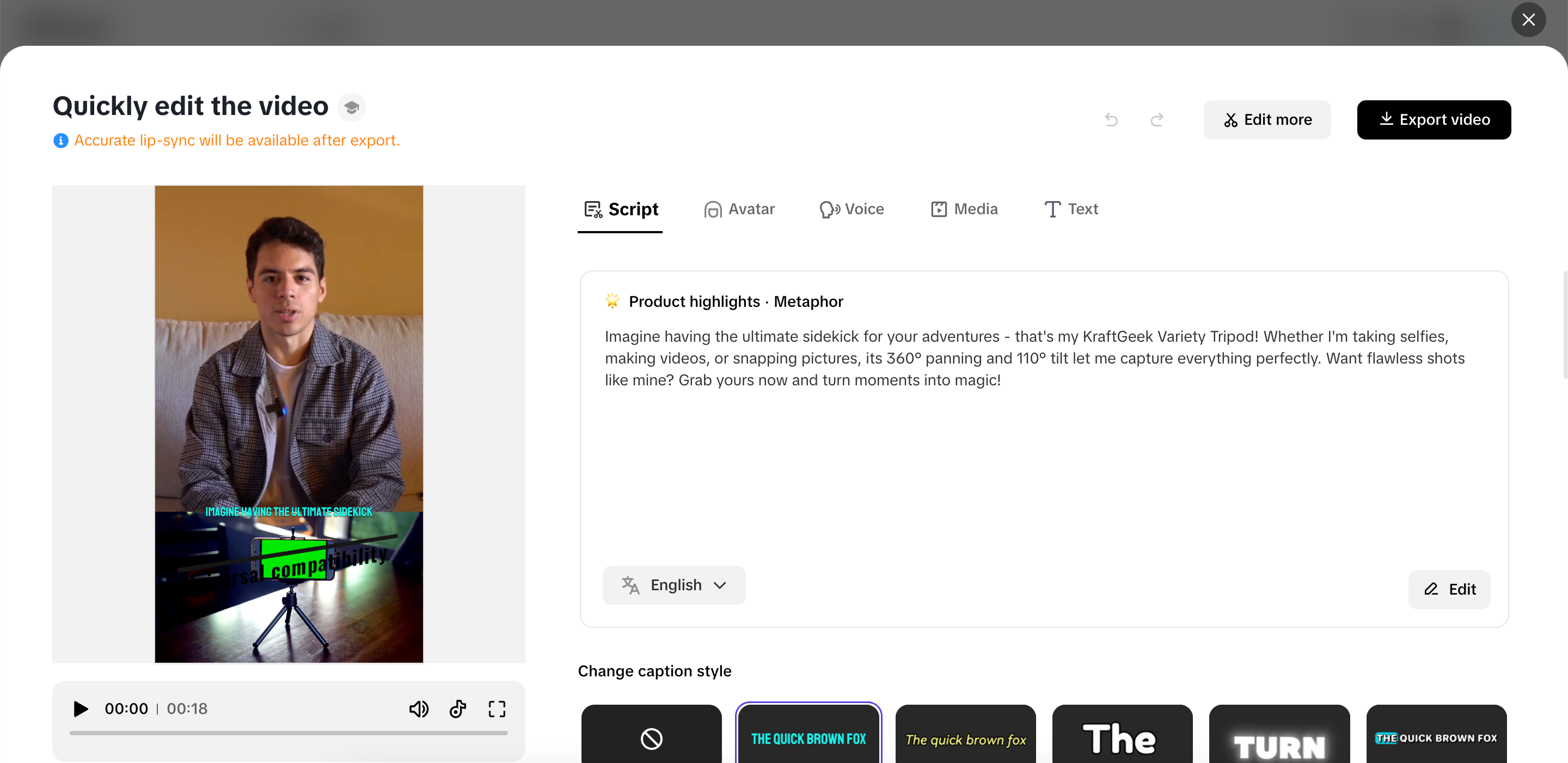 Mabilisang i-edit at ayusin ang iyong video.