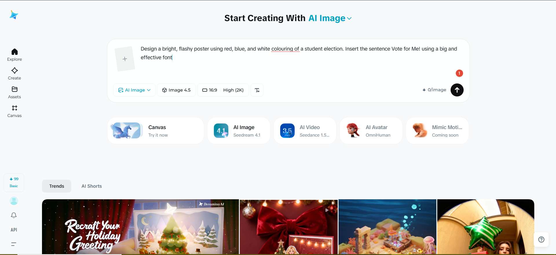 Scrieți prompt pentru a genera un "poster pentru votul meu" pentru alegerile școlare