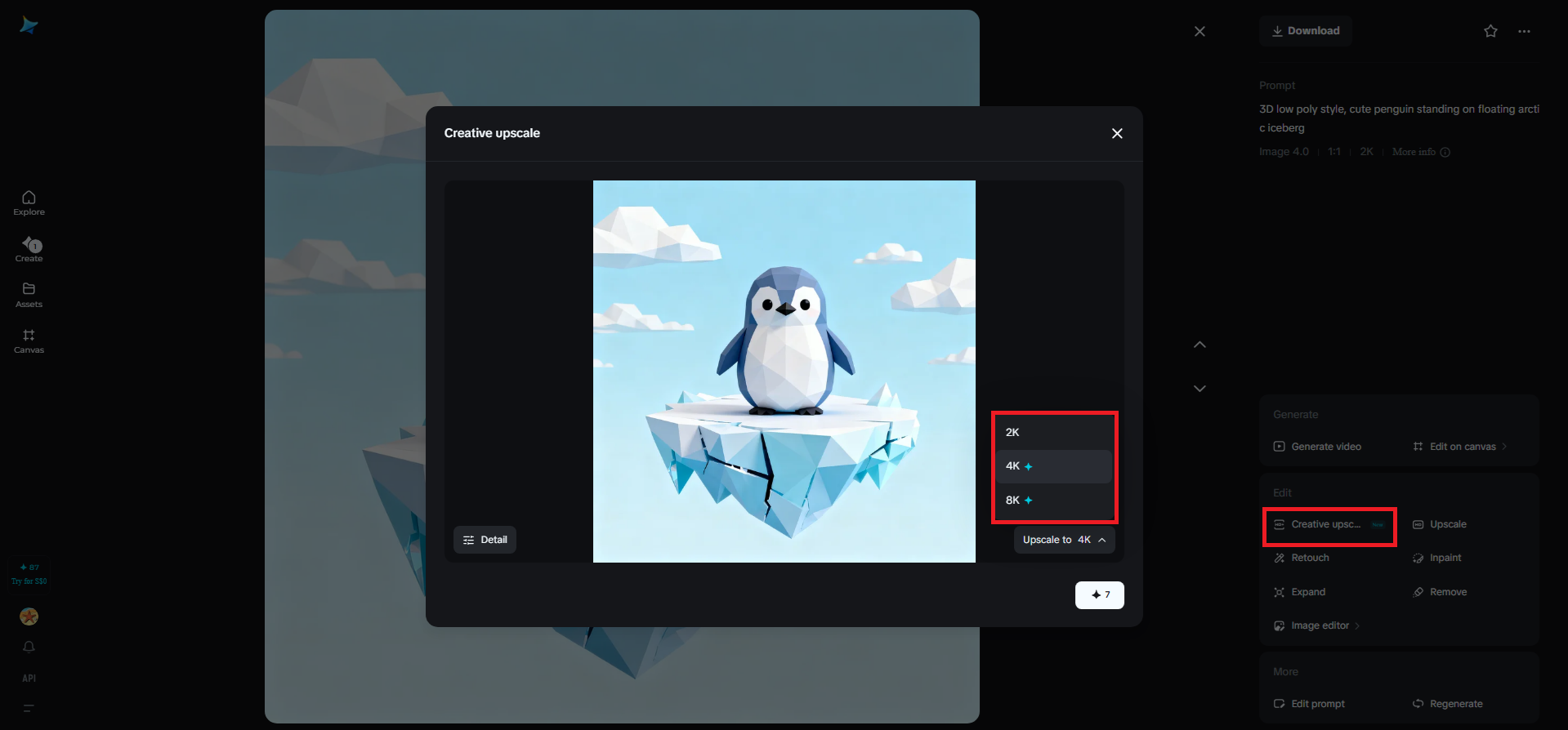 Recurso criativo de luxo em Dreamina