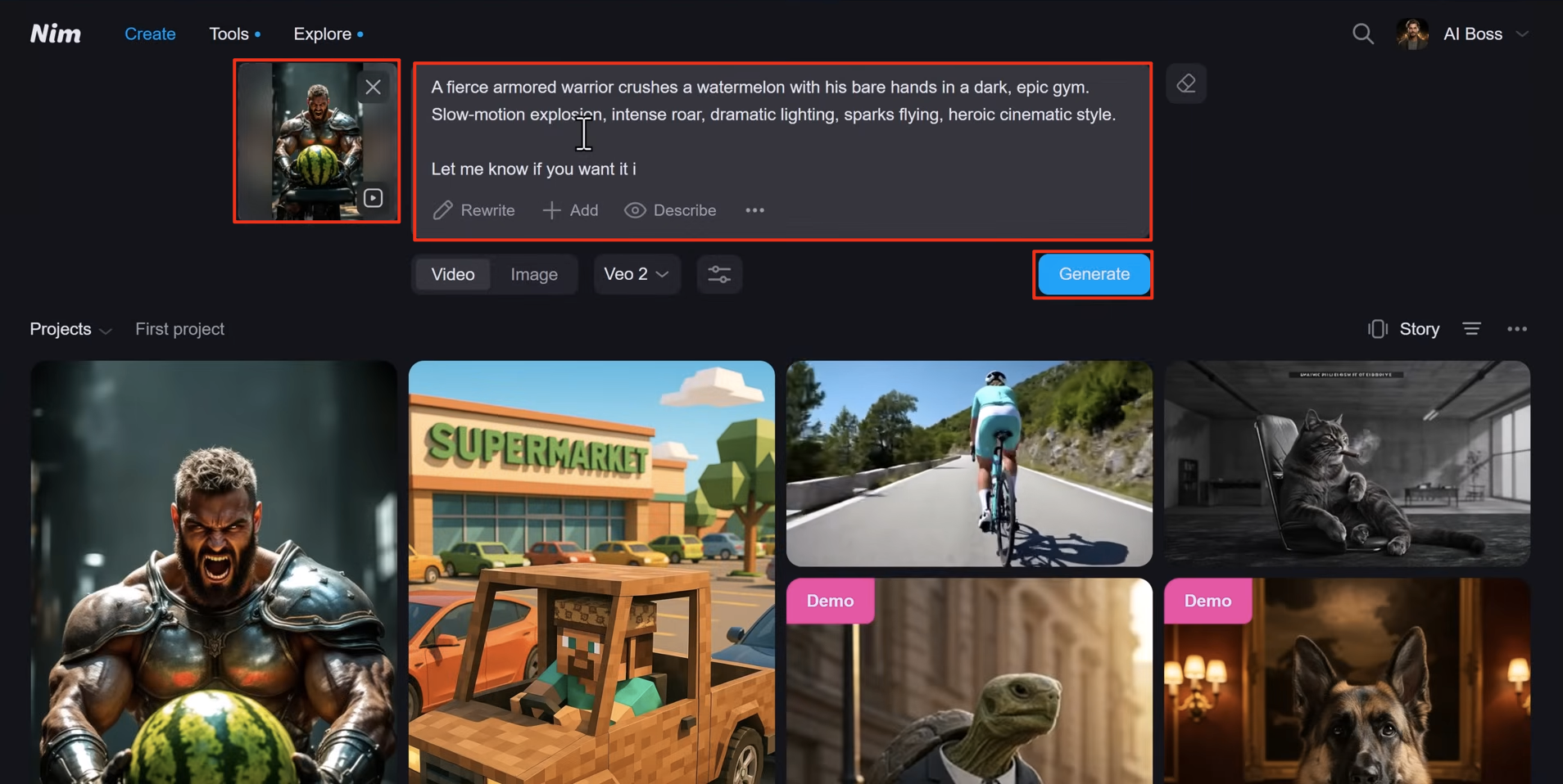 Tarification de Nim Video AI