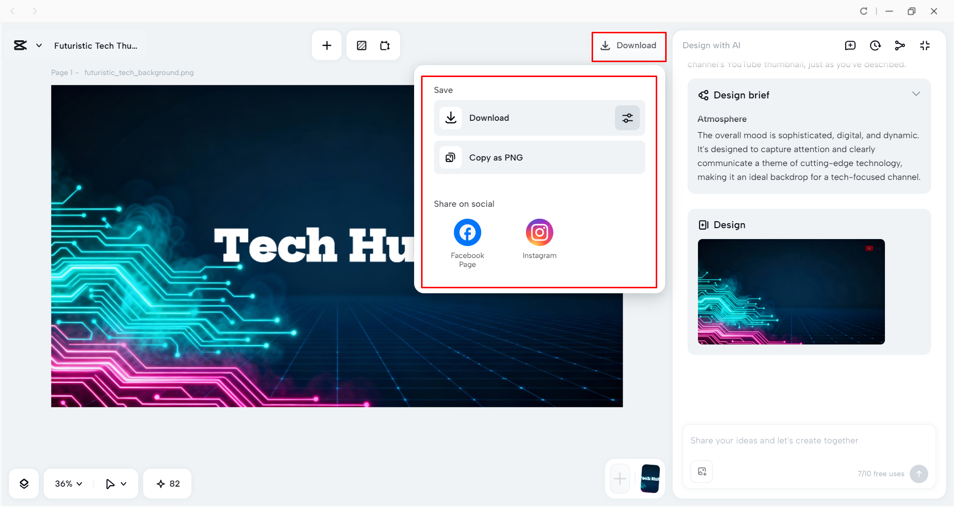 Exporting the background from the CapCut desktop video editor