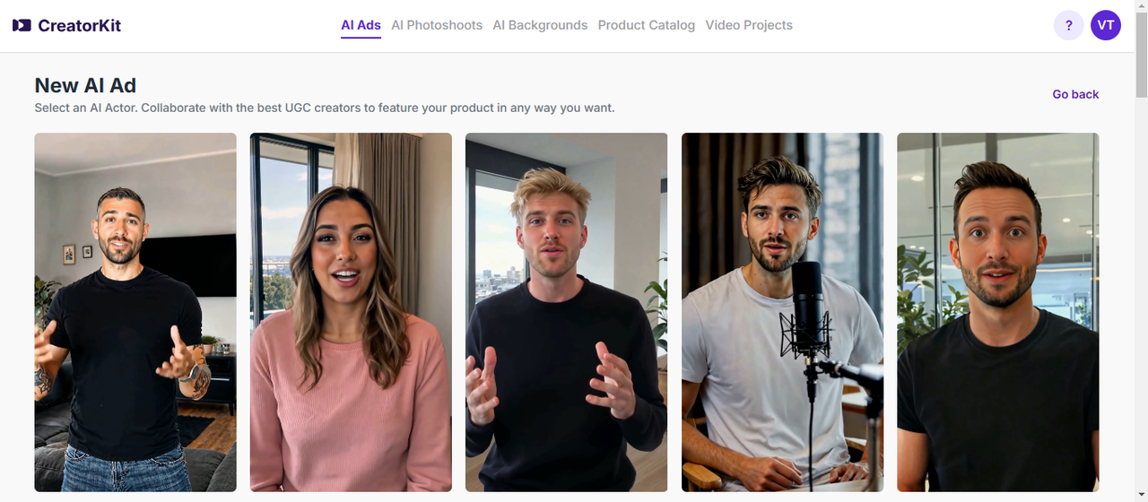 Create UGC video at CreatorKit