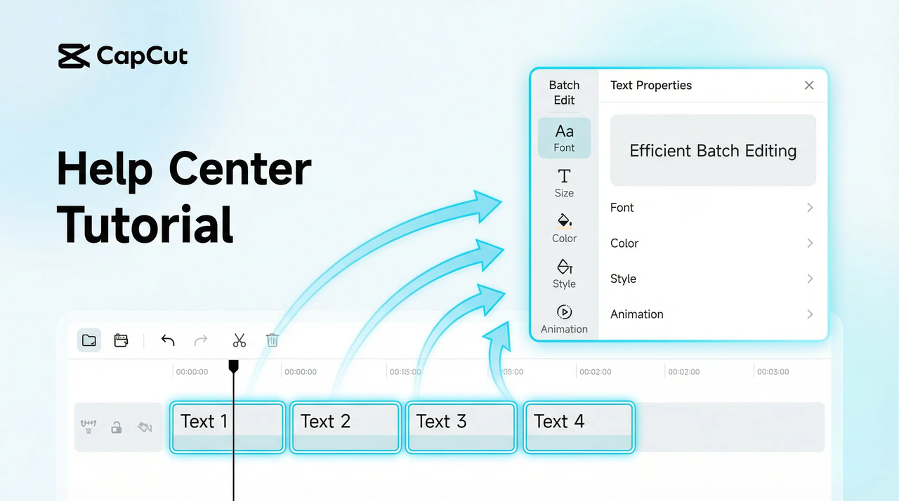 batch edit text in CapCut