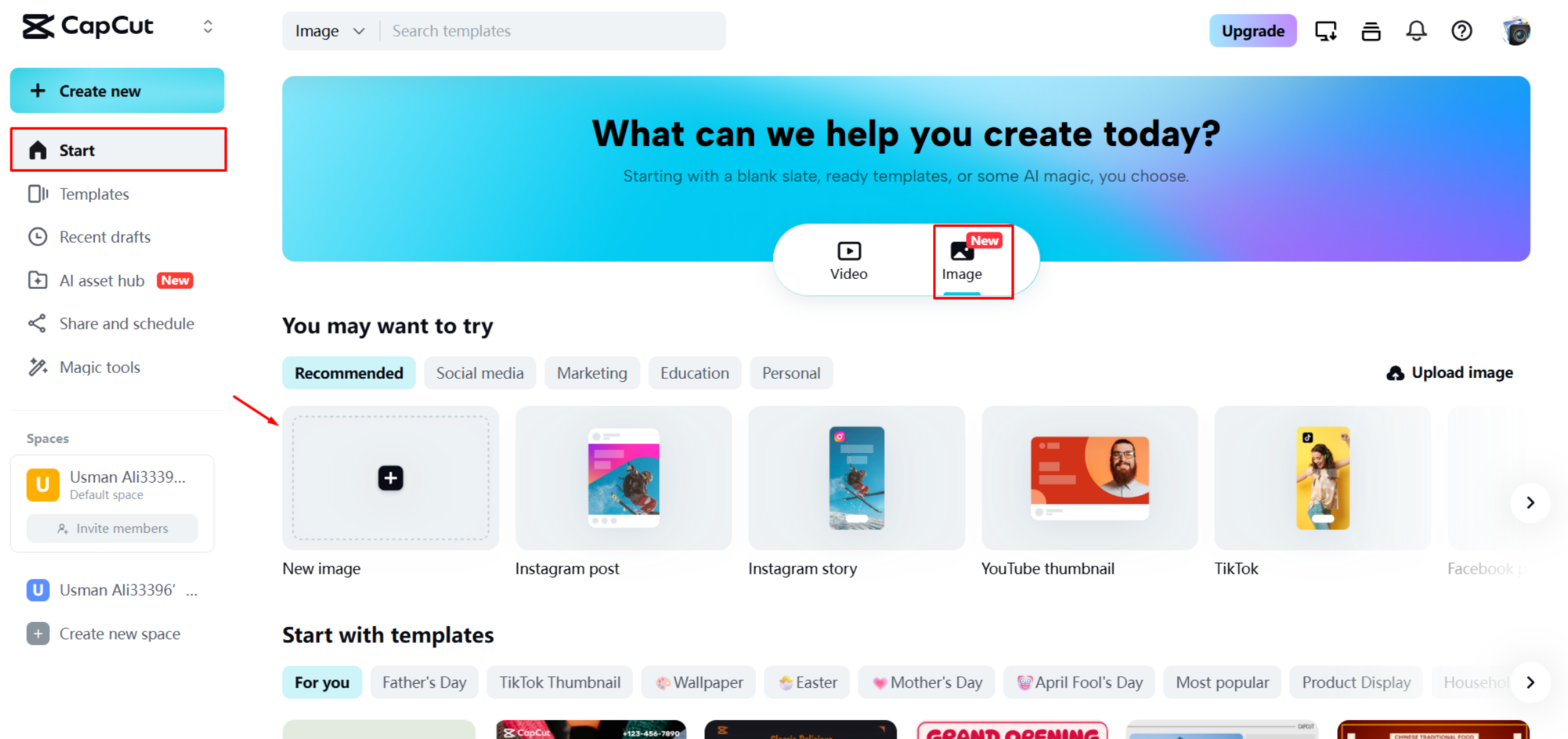 Afbeelding uploaden naar CapCut Web