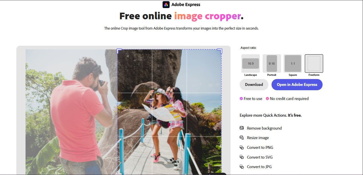 Adobe free image cropper