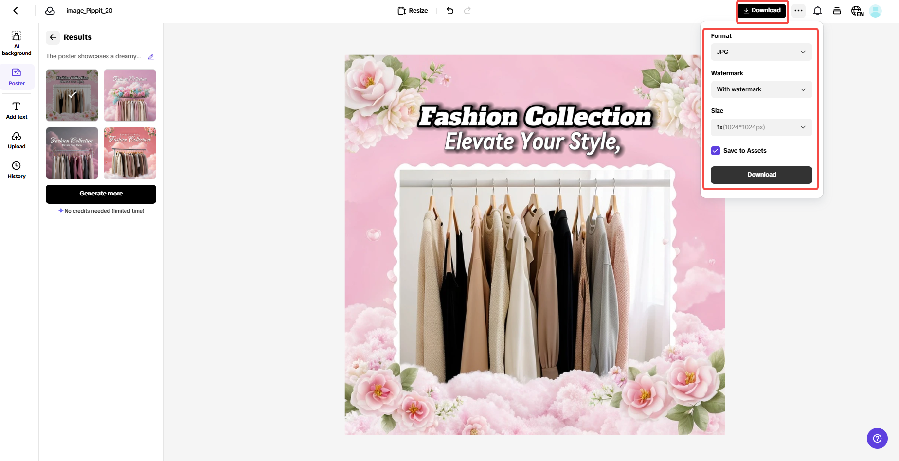Finalize and export your draft