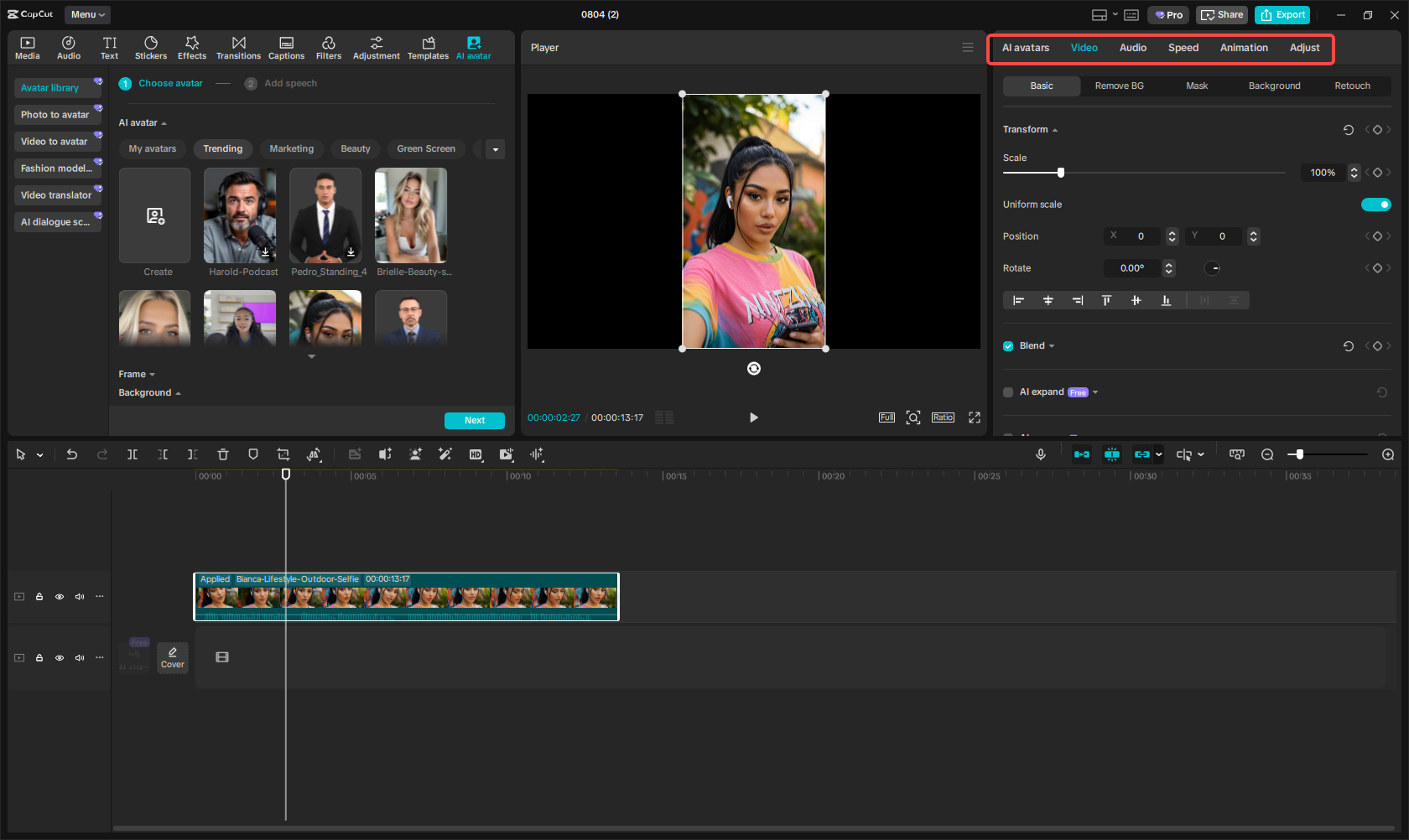 Customize the video with different features