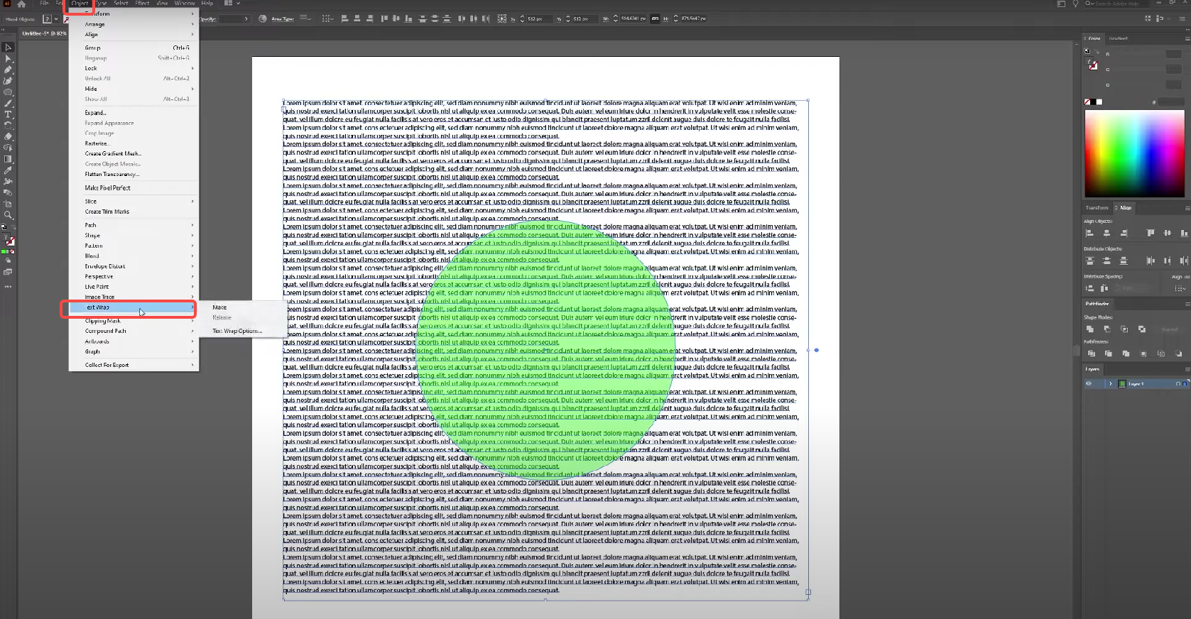 Wrapping text around an image/shape