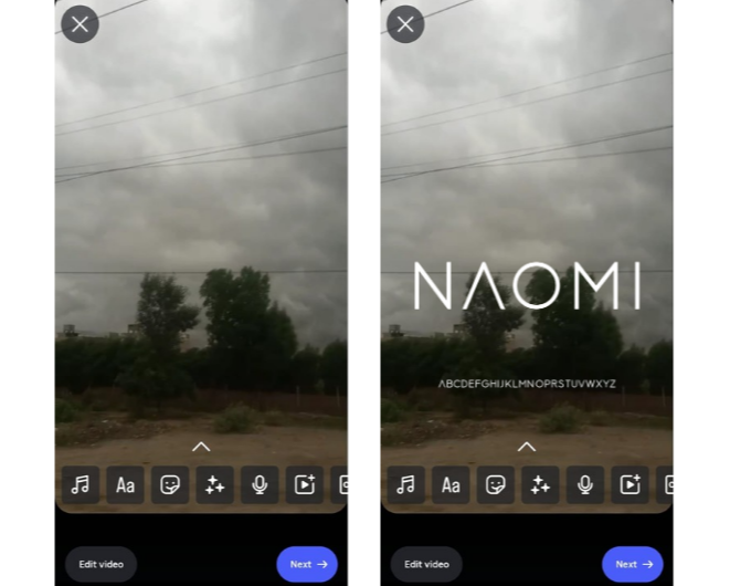 Sans-serif minimal di Instagram