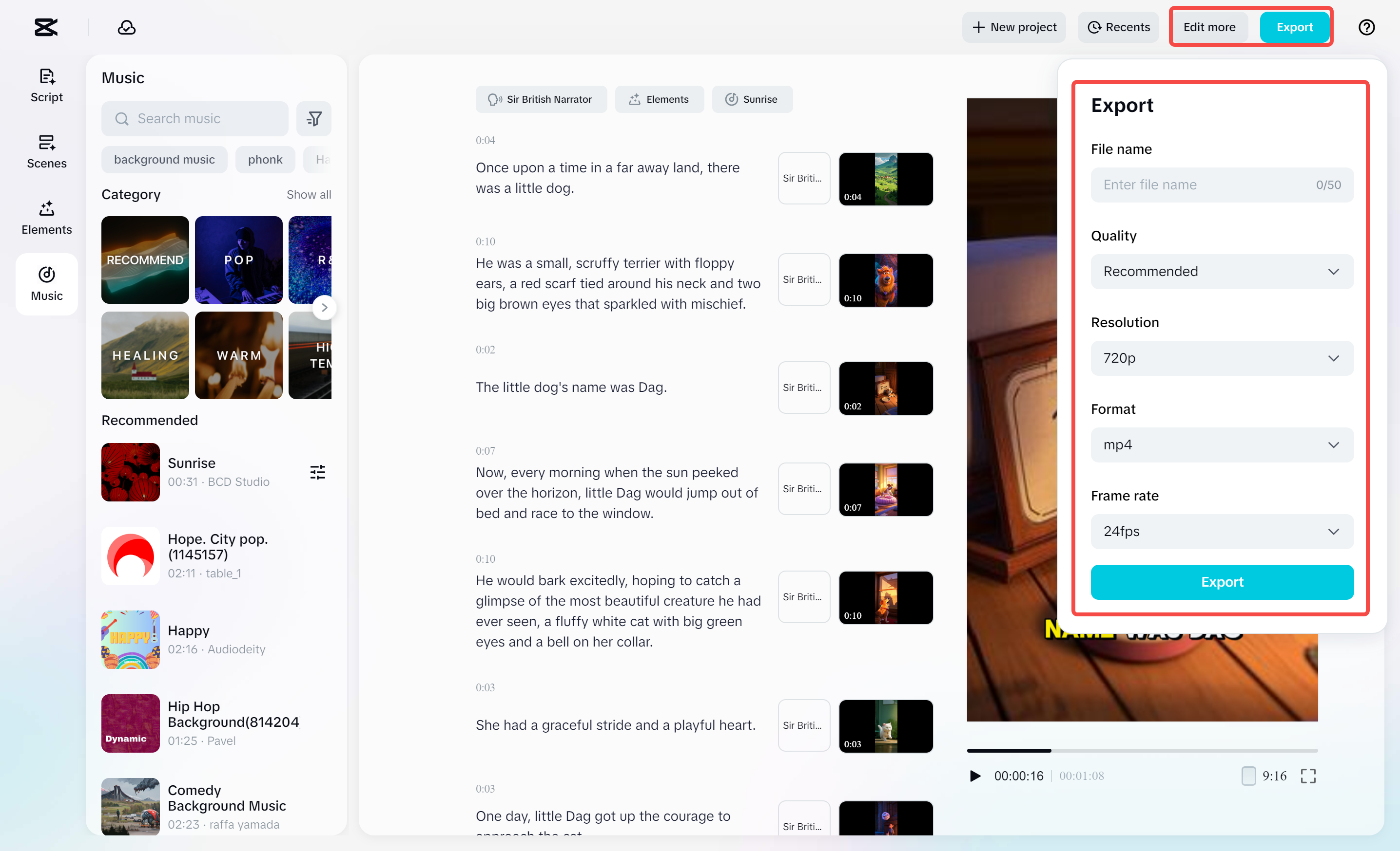 Exporting video in high resolution