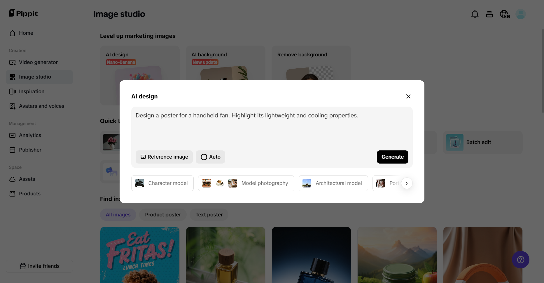 I-generate ang iyong disenyo