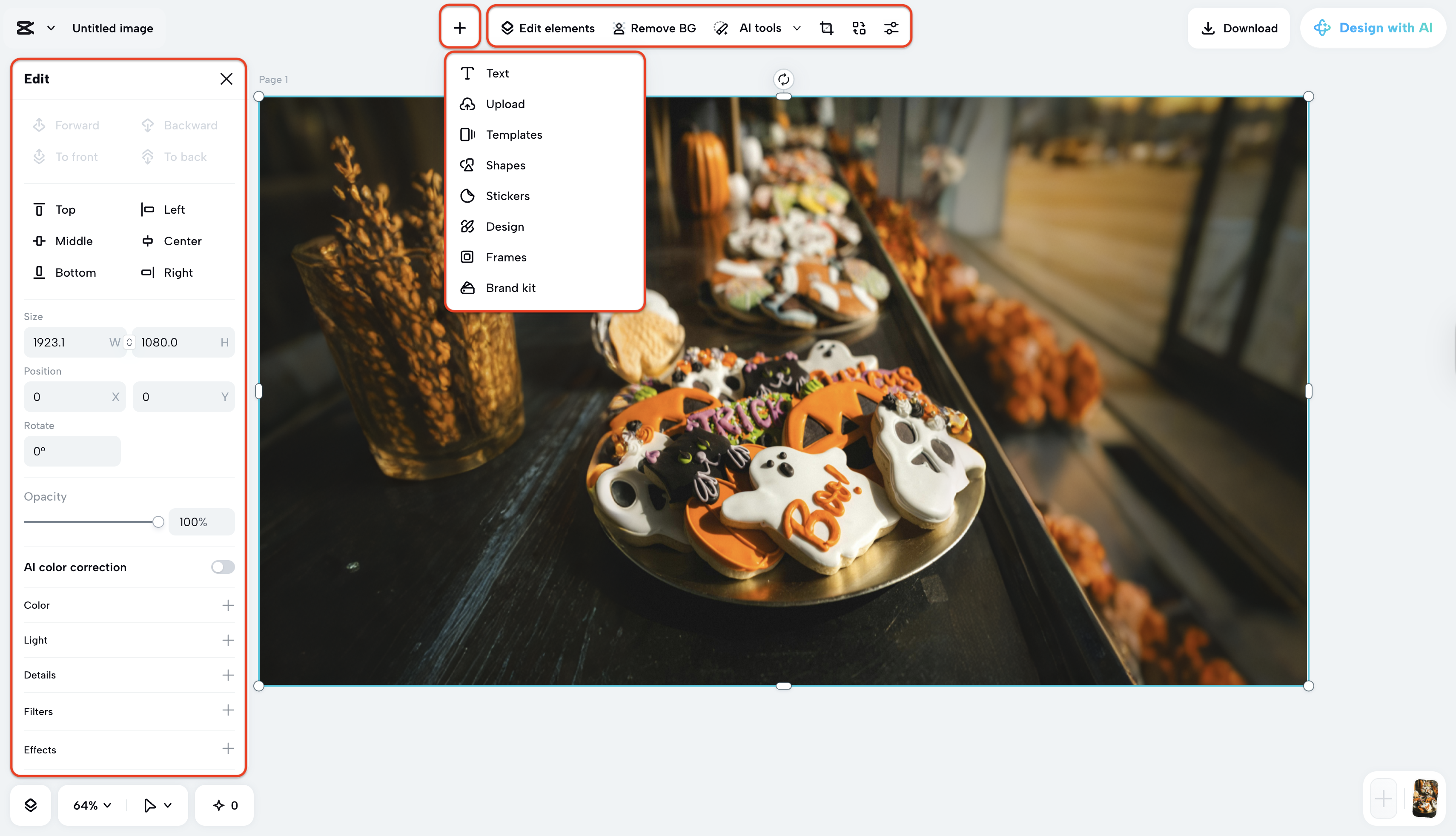 Edit, adjust or add anything to your extended image