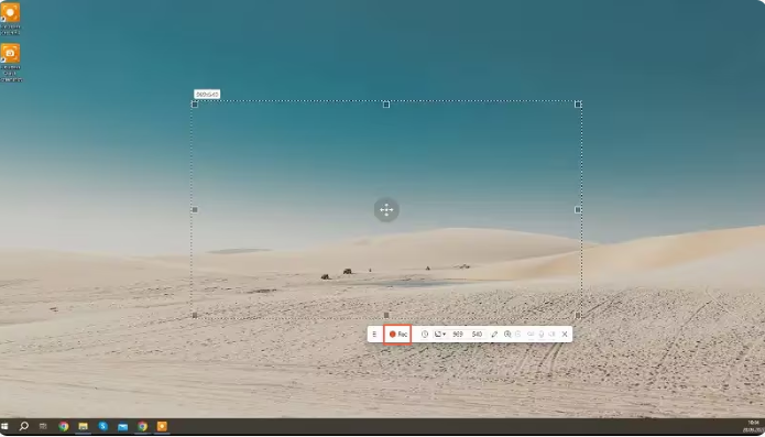 Choosing the screen area to record with IceCream Recorder