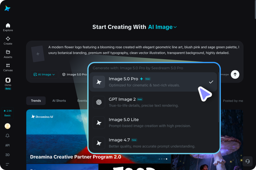 Choose the model and adjust settings