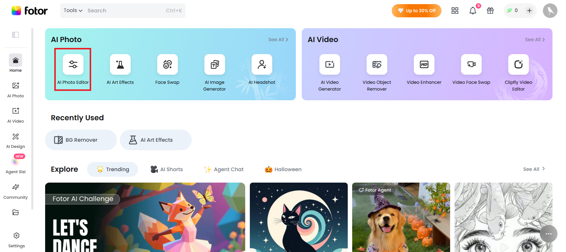 Select “AI Photo Editor” option
