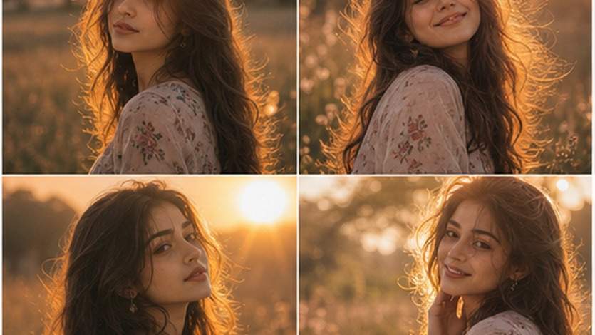 Golden Hour Girl Grid