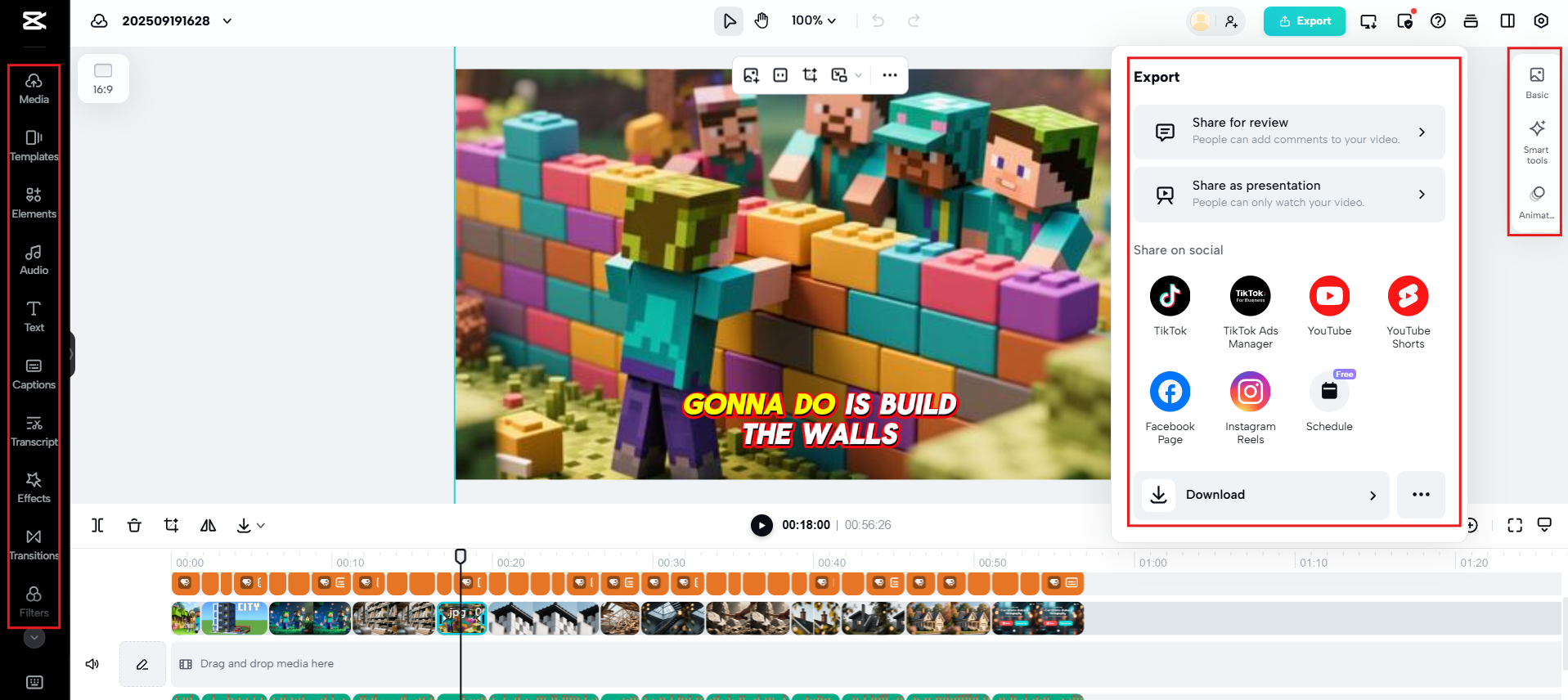 Refine and export the video