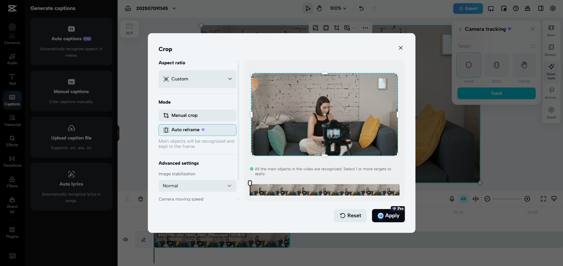อินเทอร์เฟซของ CapCut Web - วิธีที่ง่ายที่สุดในการแก้ไขวิดีโอบล็อกของคุณ