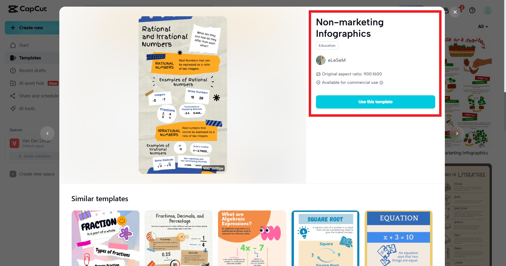 Use your selected infographic template