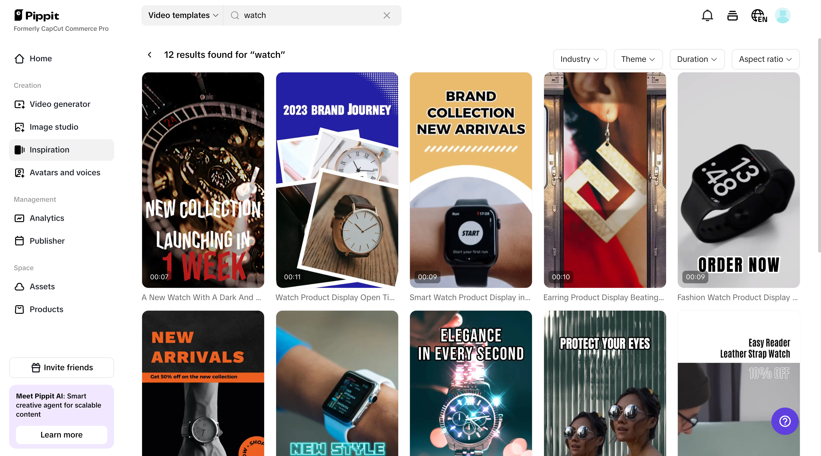Customizable trending templates