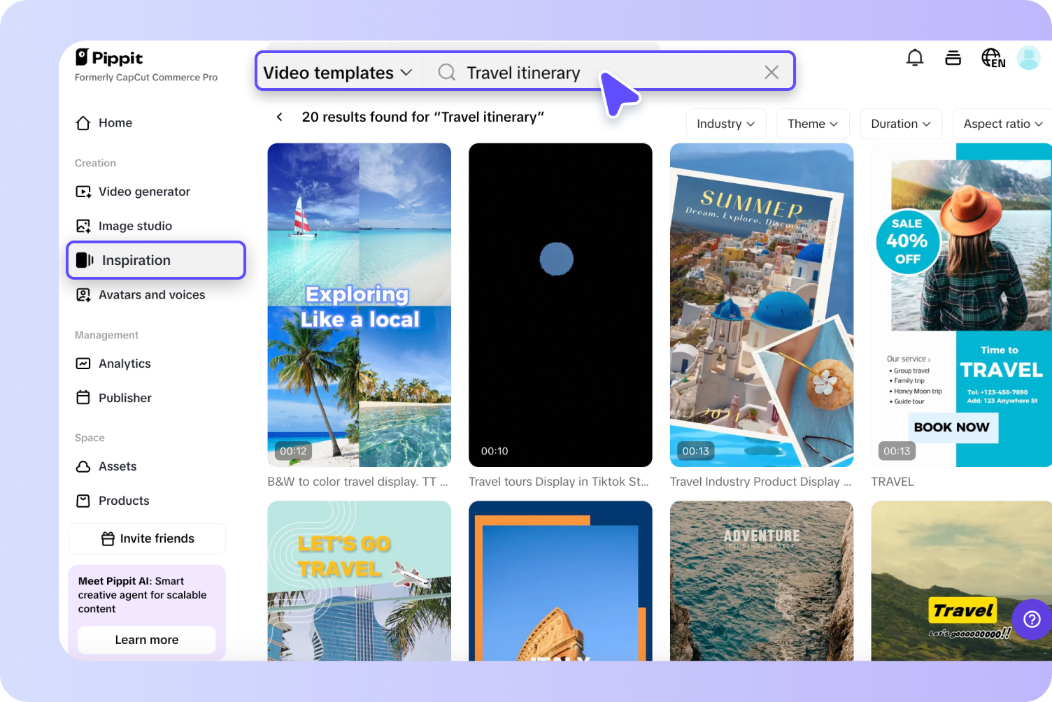 Select your template