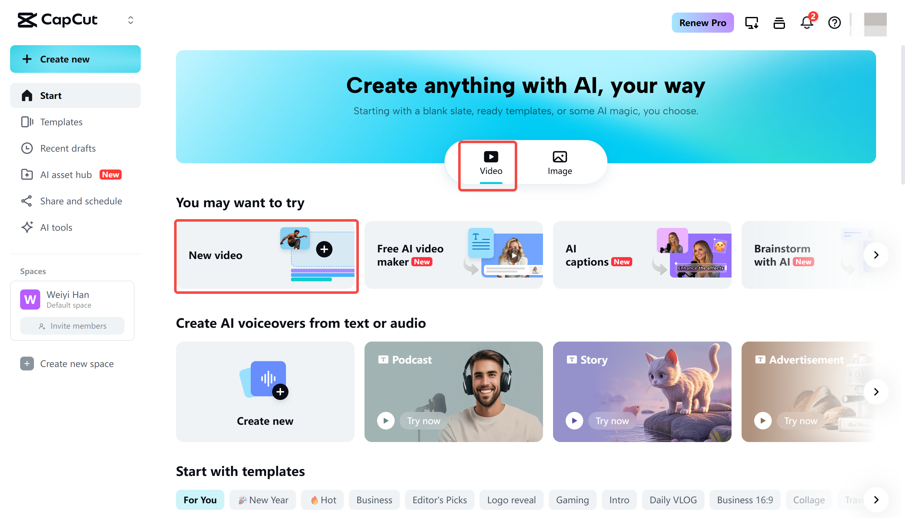 Uploading a GIF to CapCut Web