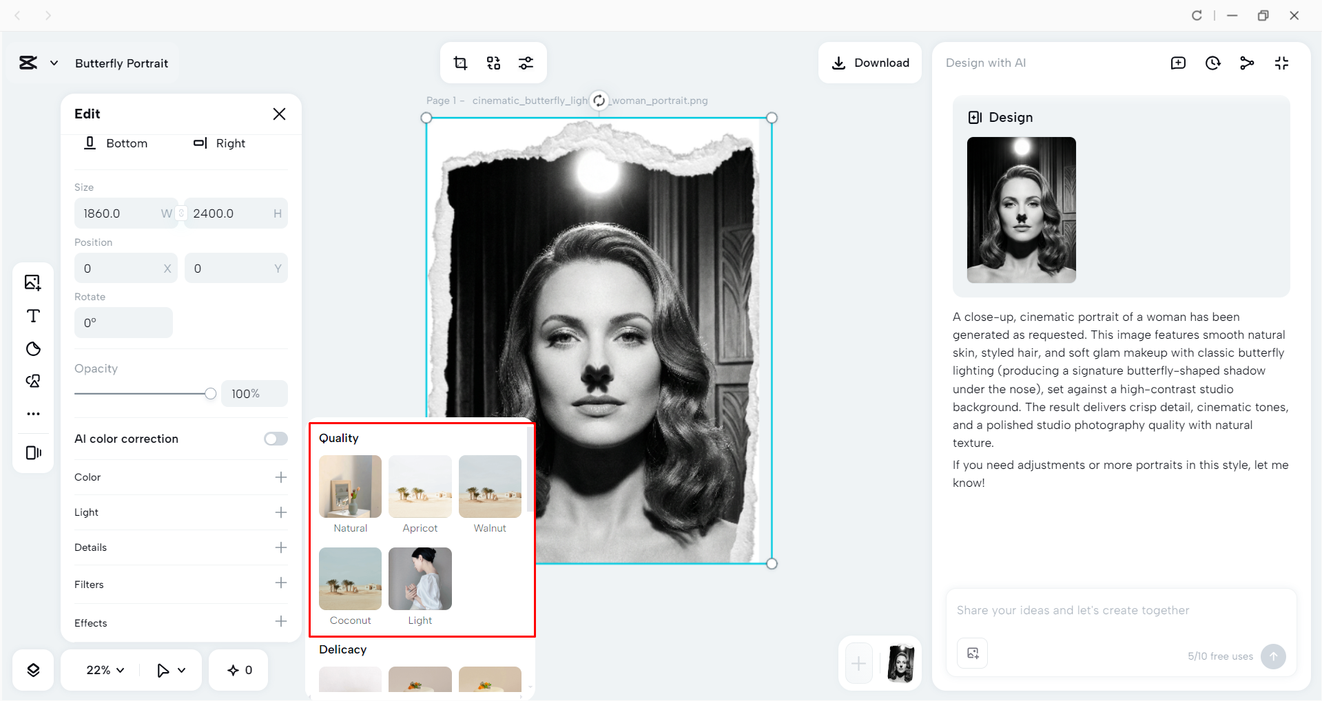 Adding frame and enhancing image with the CapCut desktop video editor