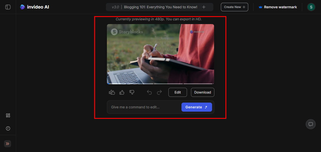 Link ng InVideo AI sa video