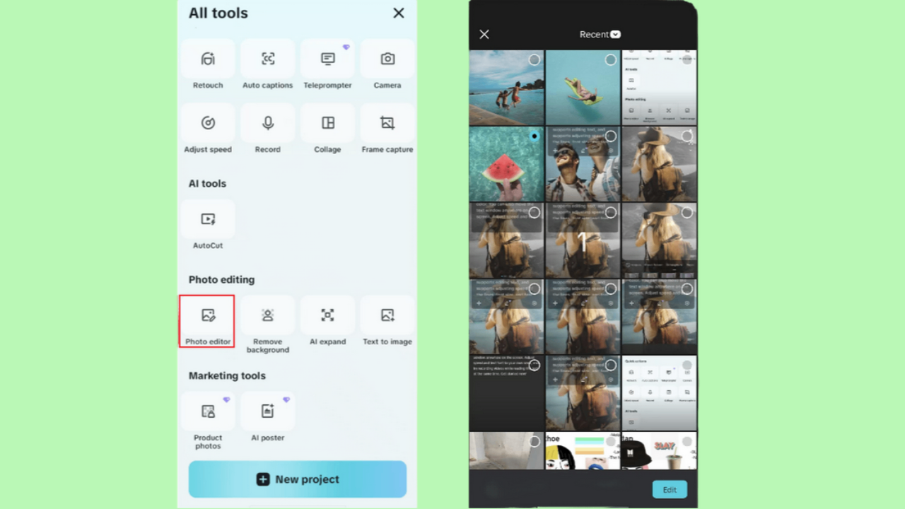Access Photo editor