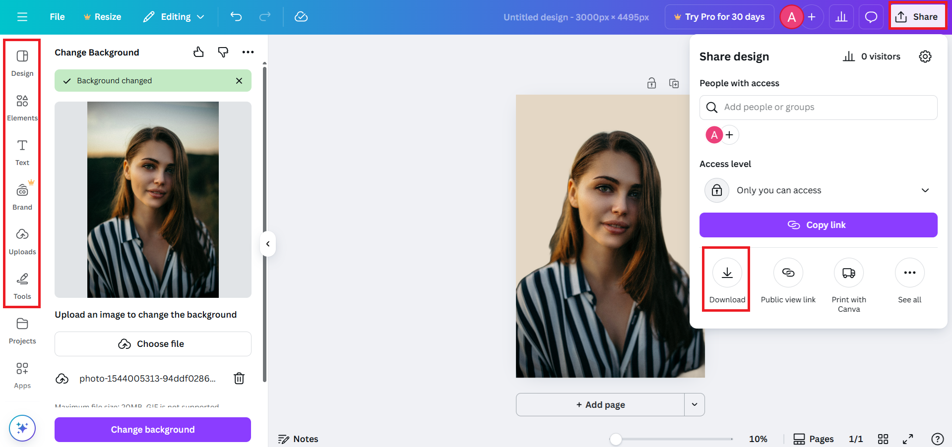 Customize and download