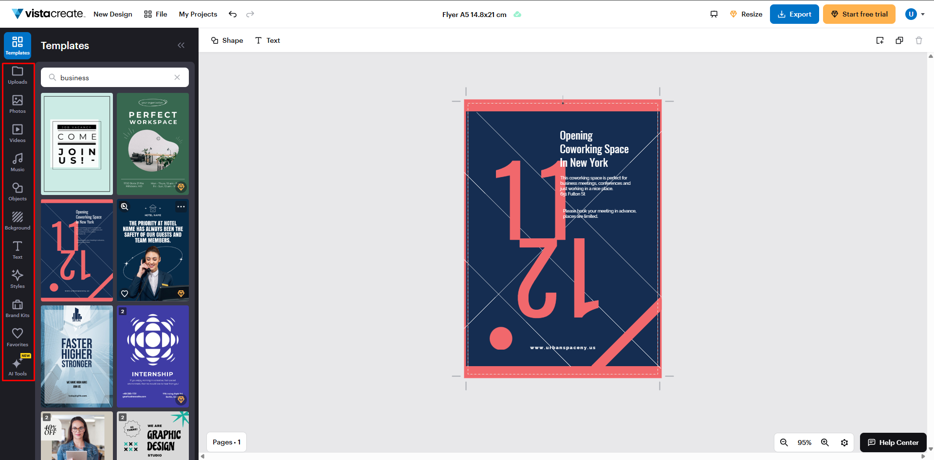 Mit VistaCreate Flyer für das Geschäft erstellen