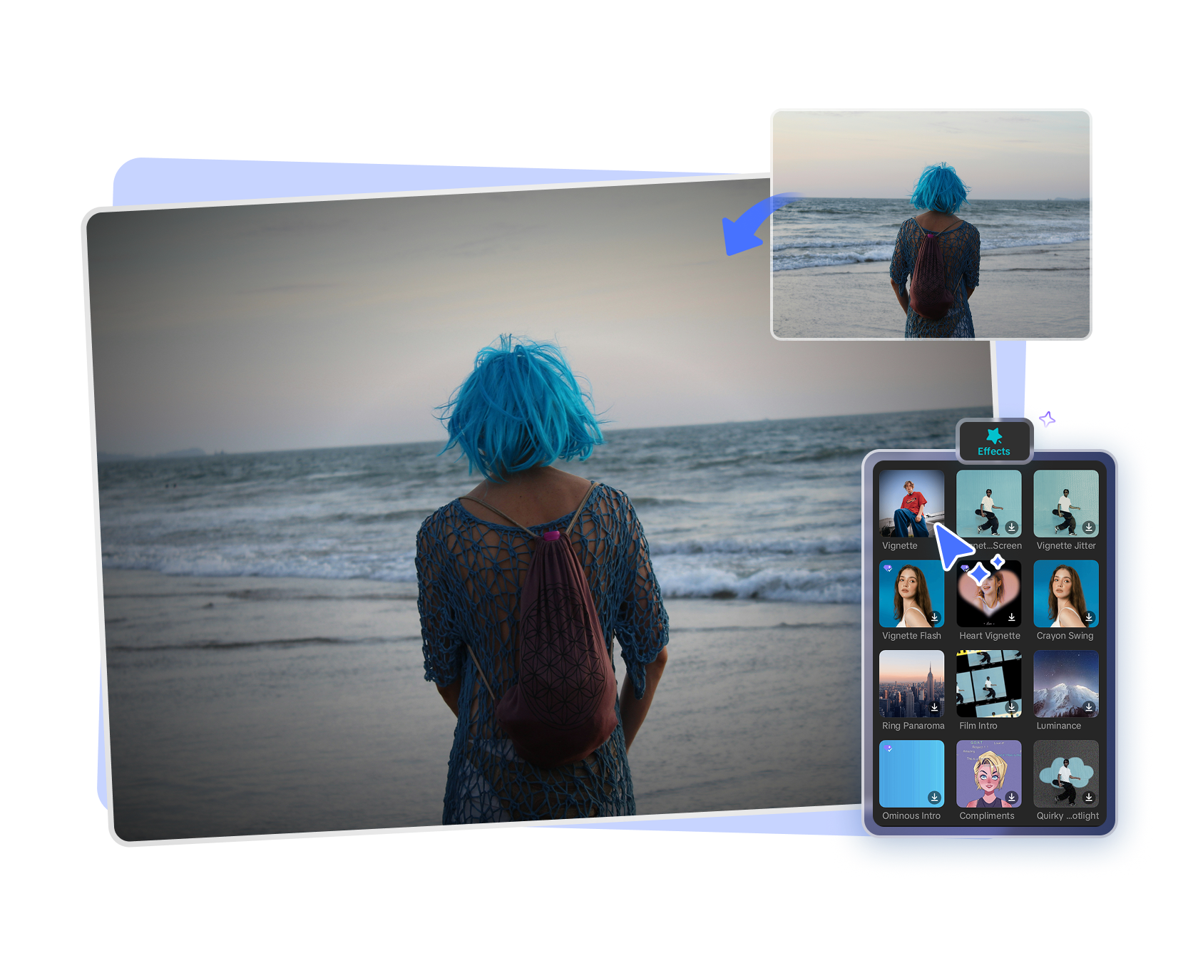 CapCut's vignette effect on photos