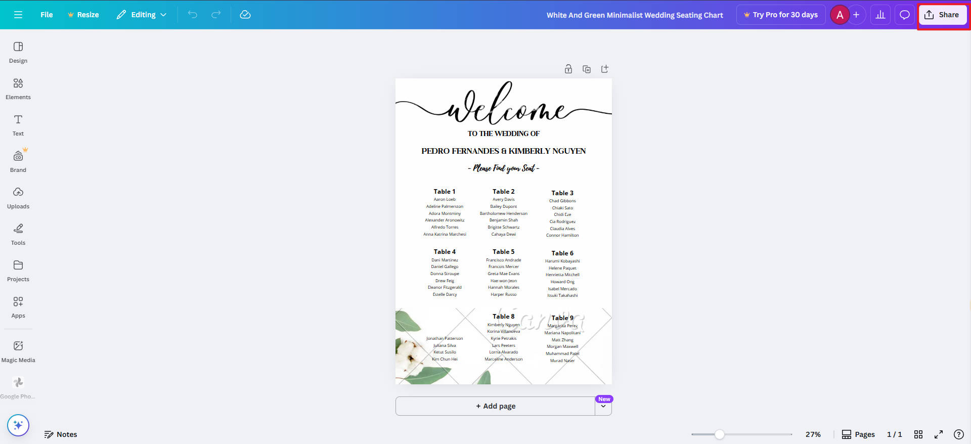 online seating chart