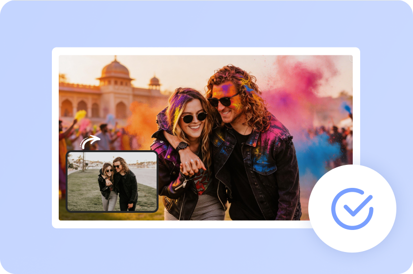 Lätt Holi par AI bildskapande