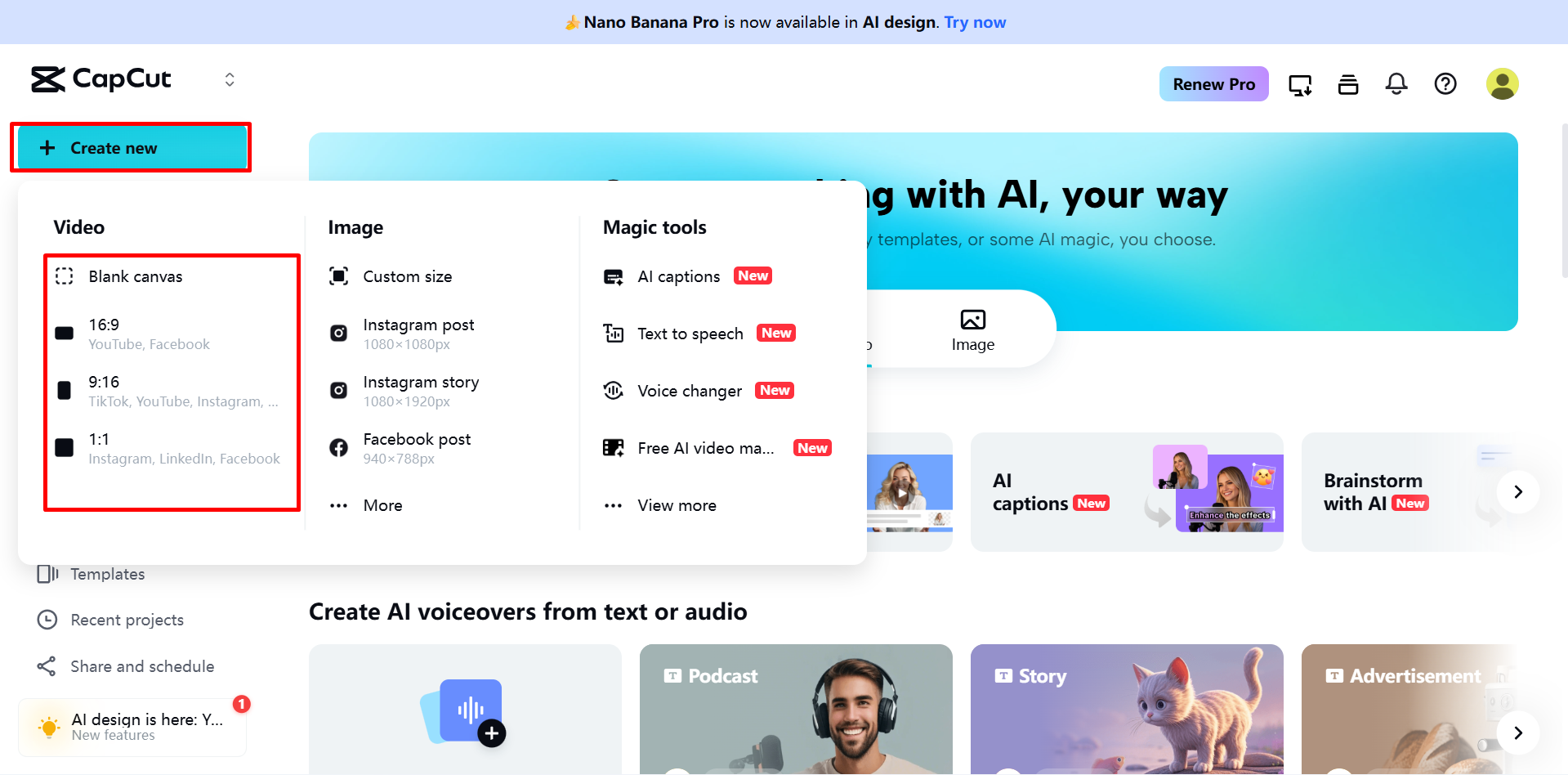 Uploading media to the CapCut online video editor