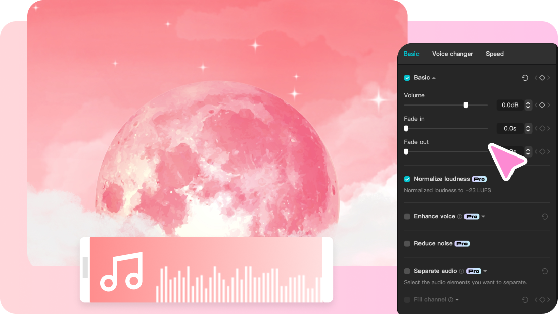 Edit audio using advanced features