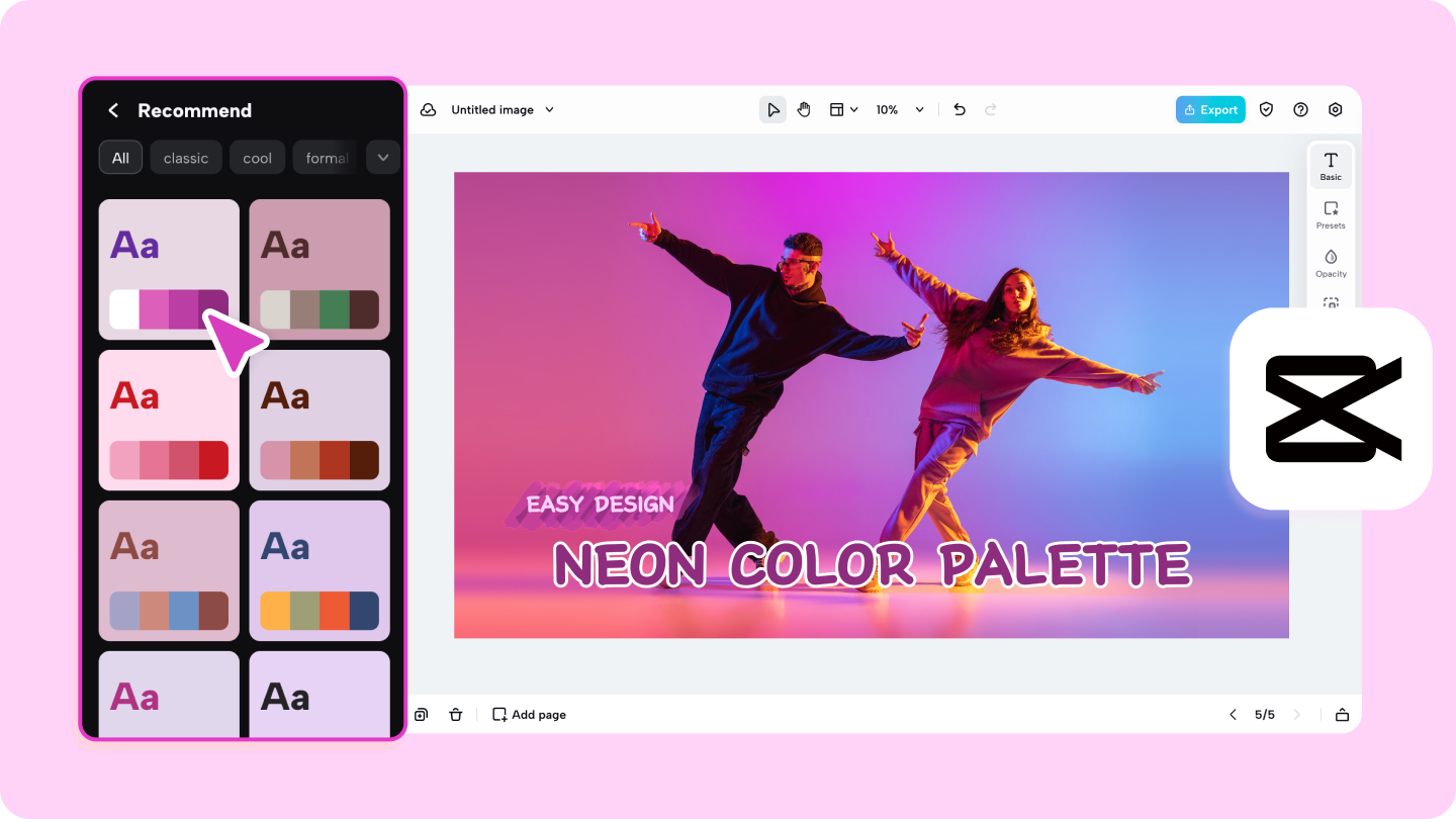 neon színpaletta