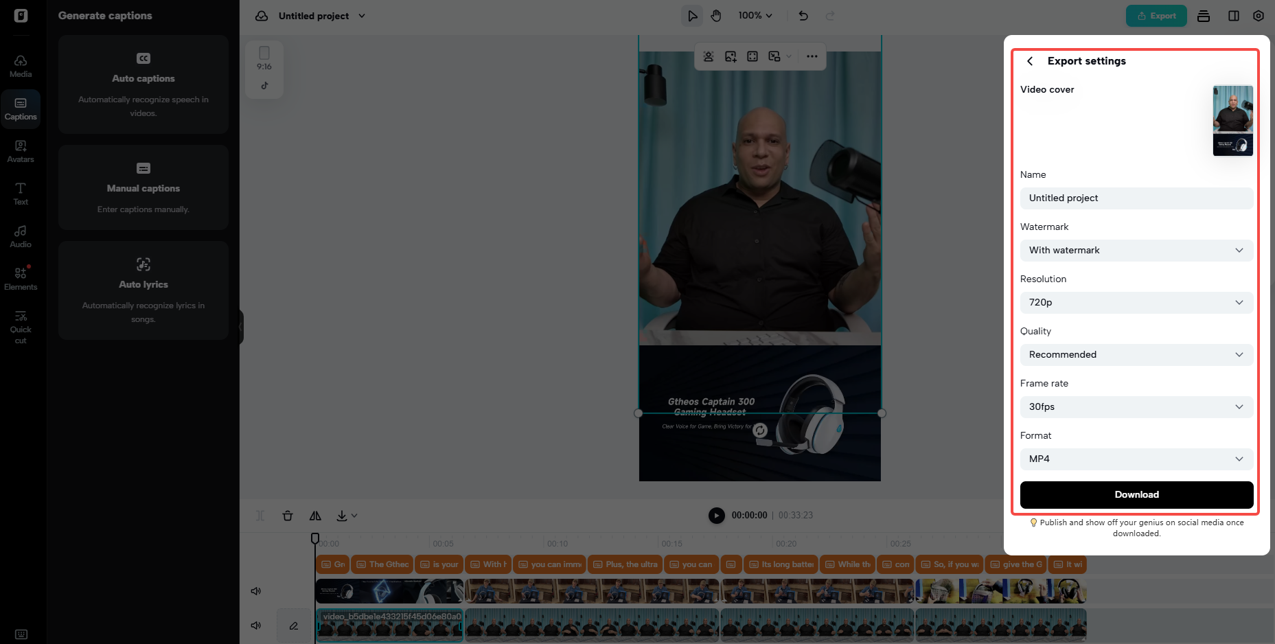 Export your video