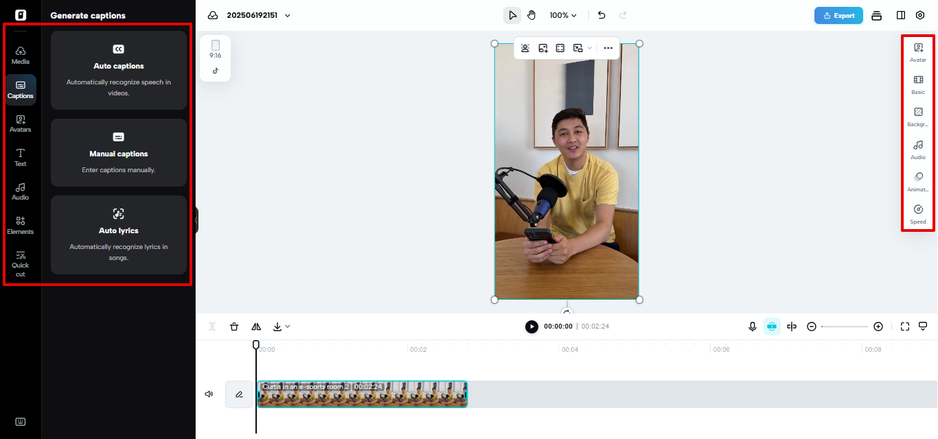 Video editor in Pippit